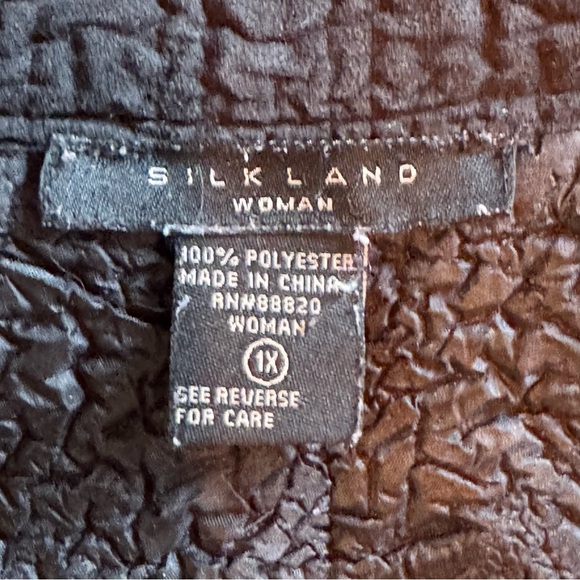 SilkLand Women's Black Textured Utility Jacket Pockets 1X - Picture 6 of 8
